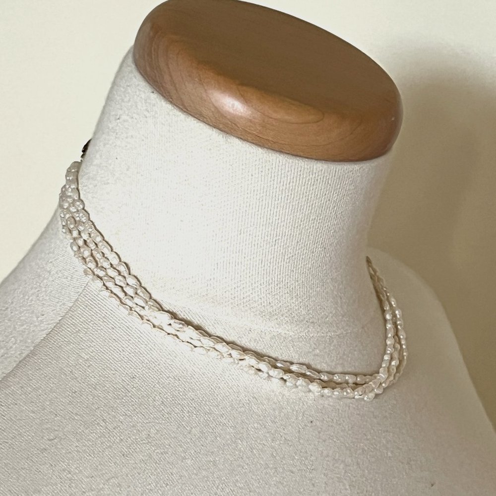 Vintage 4 Strand Fresh Water Seed Pearl Necklace